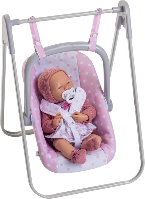 JC Toys - for Keeps Playtime 2 in 1 Baby Doll Swing and Portable Carrier for Dolls up to 18"