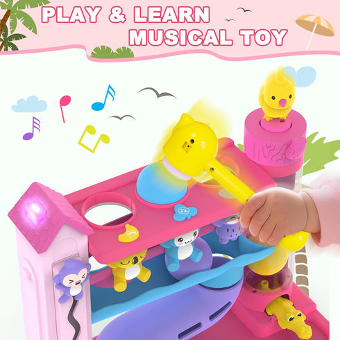 1+ 12-18-24+ 1 2 Toddler Musical Toys for Years Old Girls,Fine Motor Skills Developmental Baby Toy Months,Bilingual