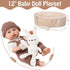12" 3 UZIDBTO Baby Dolls with Carrier Bassinet,Newborn Alive Doll with Accessories and Knit Clothes Includes
