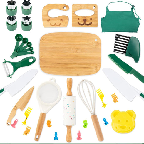 20 Set Set PCS Kids Safe Knife for Real Cooking, Montessori Kitchen Tools for Toddlers, Cooking & Baking for Little