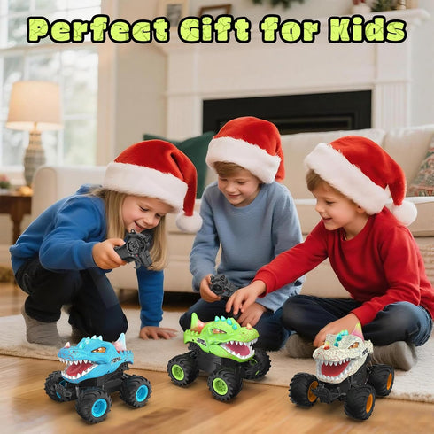 2.4GHz 1:24 6-8 8-12 Dinosaur Remote Control Car, Monster Truck Toys Rechargeable RC Cars Scale RC Truck with LED Light
