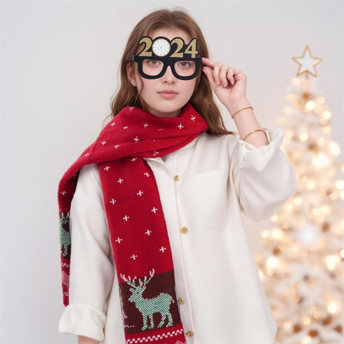 obmwang 24 Pieces Happy New Year Eyeglasses, Fancy Party Glasses for 2025 New Year's Eve Party Favors