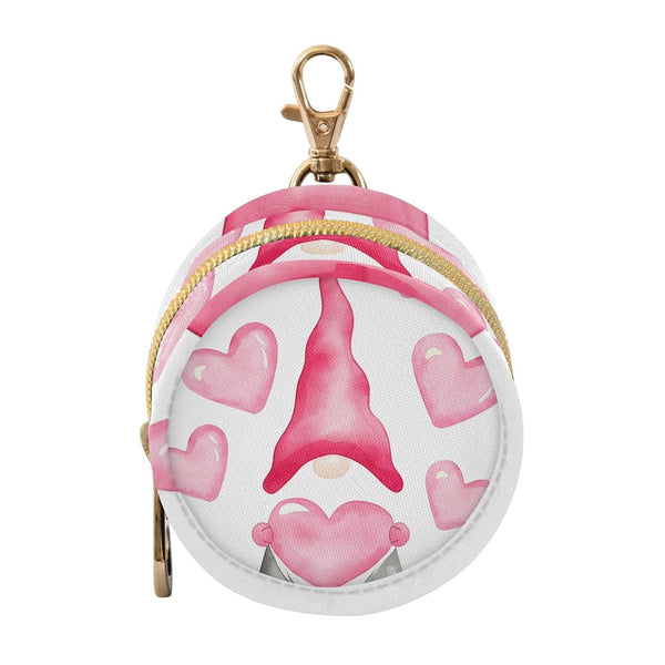 Valentines Dwarf Round Pacifier Storage Case with Zipper, Portable Pacifier Case for