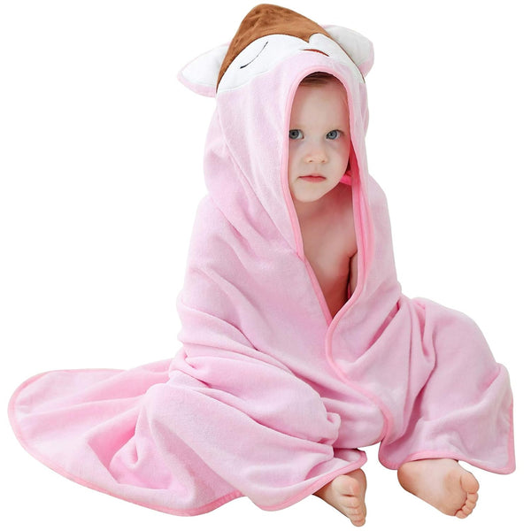 MICHLEY Unisex Baby Animal Hooded Bath Towel Soft Cotton Beach Swimming Bathrobe