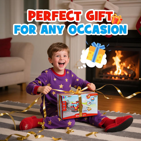 2.4G 1-5 AEROQUEST Remote Control Car, Cartoon Emergency Vehicle, RC Fire Truck Engine Toys with Lights & Music