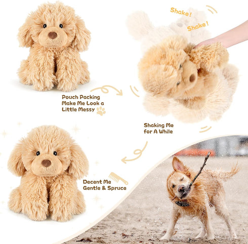 SuzziPals Warmable Golden Retriever Plush Toy Weighted Stuffed Animals, Microwavable Stuffed Animal Heating Pads