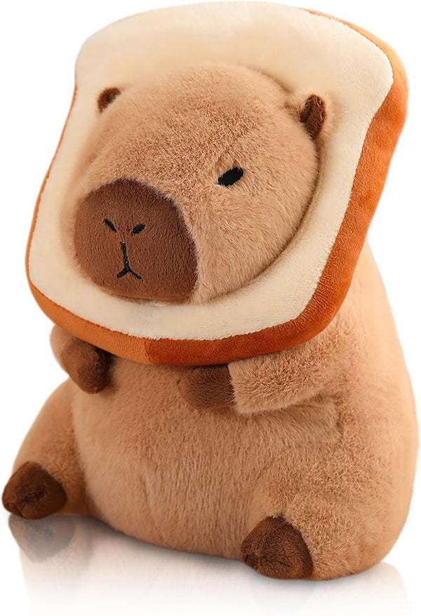 Cute 12 Inch Capybara Plush Doll with Bread Stuffed Animal for Kids Adults