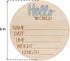 TTMerriwood Hello World Wooden Baby Birth Announcement Sign, Newborn Name Date Time Weight Length Board, Neutral