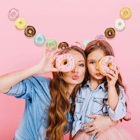 CC HOME Donut Theme Party Banner - Doughnut Birthday Decorations Supplies for Baby Shower