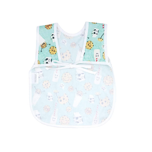 BapronBaby Cookies & Milk Bapron - No Neck Tie Safer Bib for Baby & Toddler (Soft Waterproof Stain Resistant; Machine