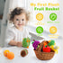 PHEZAPA 1-3, Set 6-12 1 Play Food for Toddler Plush Pretend Food with Sorting Fruit Basket, Baby Sensory Toys Months