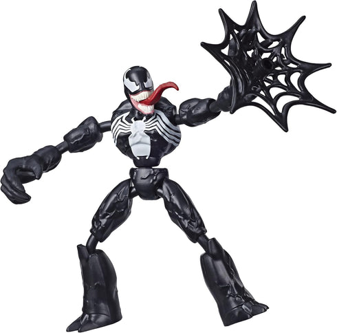 Spider-Man Marvel Bend and Flex Venom Action Figure Toy, 6-Inch Flexible Figure for Kids Ages 4 and Up, Includes Web