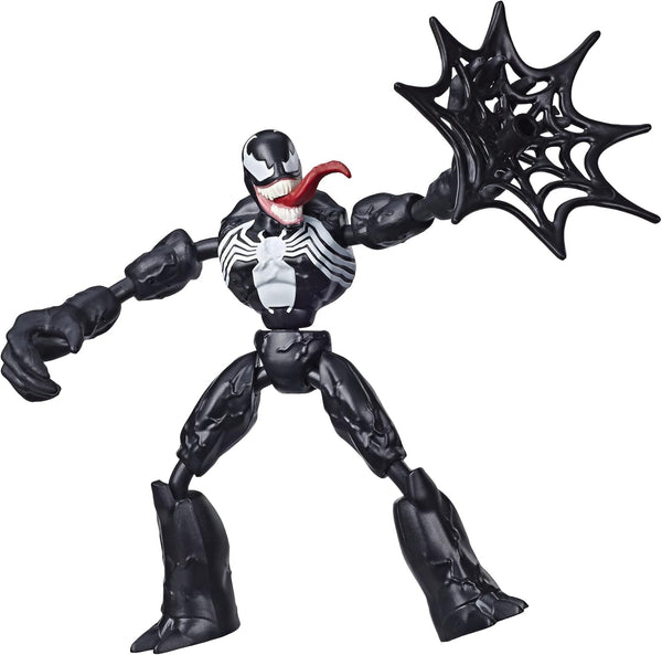 Spider-Man Marvel Bend and Flex Venom Action Figure Toy, 6-Inch Flexible Figure for Kids Ages 4 and Up, Includes Web