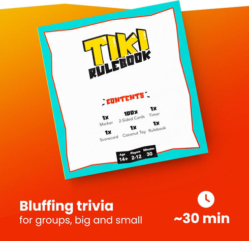 Tiki Knockout: Bluffing Trivia Game for Friends & Family – Team Building & Party Board Games for Victory Night