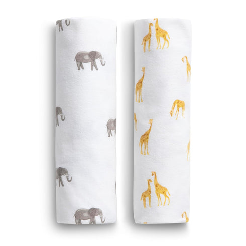 Delta Children 100% Cotton Flannel Baby Receiving Blankets for Girls Boys – 30x30 Inches (Pack of 2)