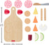 Set, 19-Piece Playset 3+ Fisher-Price Wood Pretend Play Toy Charcuterie Board with Wood & Fabric Food for Preschool