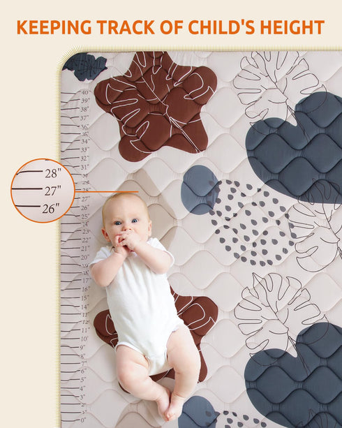 BICESTE 74x50 Playpen Mat Foam Thick, Large Baby Play Mat for Babies Kids Toddlers Infants Floor Crawling, Washable
