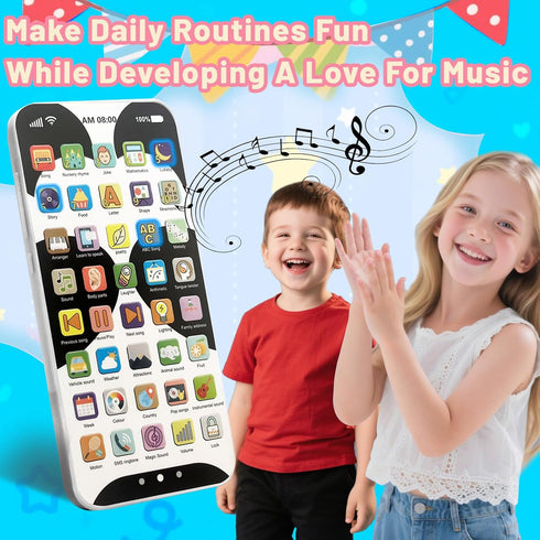 Uibyt 10,000+ Kids Phone with Educational Content, Rechargeable Toddler Learning Phone with Music & Sounds, Pretend