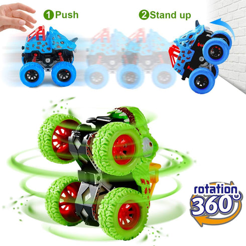 LODBY Dinosaur Toys Pull Back Vehicles, Monster Truck for Boys Age 2-5, Dino Cars for Christmas Birthday Gifts