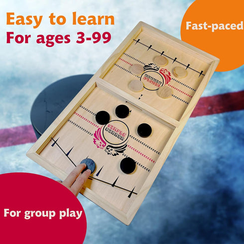 Fast Sling Puck Game, Table Desktop Battle, Sling Foosball Board Game Toy, Parent-Child Table Game (S(14.4 * 8.5in))