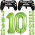 Video Game Party Balloons for Boys 10th Birthday Decorations - 2 Packs Game Controller Mylar Balloons