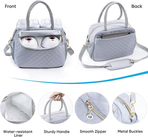 2 Pack 6 9 Oz Breastmilk Cooler Travel Bag with Wipes Dispensers & Ice - Bottle Cooler for - Breast Pump & Storage Bag