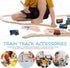 2Pcs Totority Wooden Train Tracks Track Intersections Switch Accessories Compatible with Major Brands Educational Toy