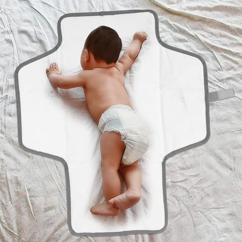 Portable Washable Diaper Changing Mat - Waterproof Newborn Changing Pad with Wave Design
