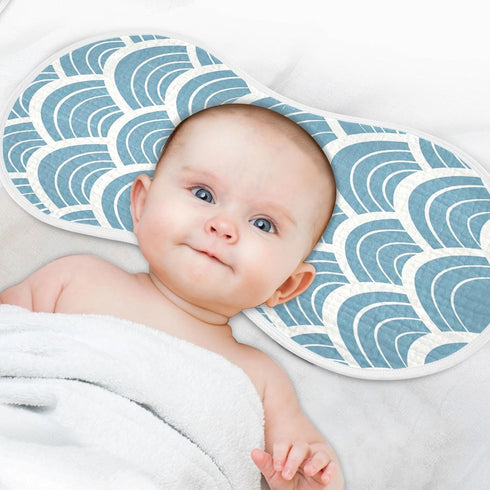YETTASBIN Sea Waves Muslin Baby Burp Cloth, Super Soft Absorbent Cotton Burp Rag Baby Bibs Feeding Cloth for Newborn