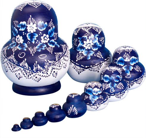 YAKELUS 10pcs Russian Nesting Dolls for Kids Matryoshka Doll Handmade