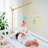 Wooden Baby Crib Mobile Arm, Beech Wood, Adjustable Mounting Bracket, Rotatable