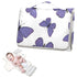Grkkuti Purple Butterfly Portable Diaper Changing Pad Foldable Compact Diaper Changing Mat with Built-in Pillow Baby