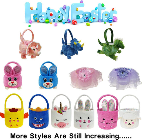 DearSun 3D Unicorn Plush Basket, Cute Candy Bucket for Kids Gift Party Decoration, Halloween Trick or Treat Baskets,