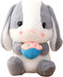 HOUPU Soft Toy - Sitting Lop Eared Rabbit, Easter White Rabbit Stuffed Bunny Animal with Carrot