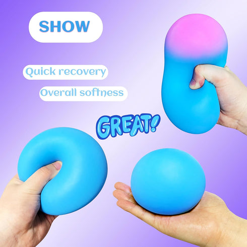 JIAHO 4-inch Giant Squishy Stress Balls for Kids and Adults, Jumbo Squeeze Balls, Stretchy Dough Stress Ball Squishy