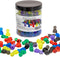 120 Pieces Multicolor Game Pawns, Plastic Tokens Board Game Accessories with Portable Box (Translucent, 6 Colors)