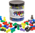 120 Pieces Multicolor Game Pawns, Plastic Tokens Board Game Accessories with Portable Box (Translucent, 6 Colors)