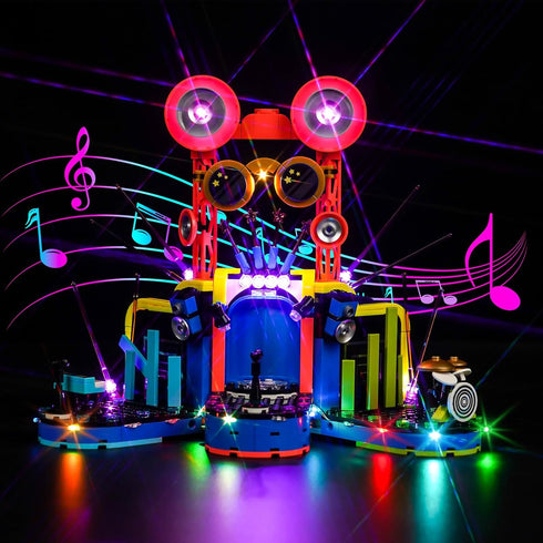 Upgraded LED Light Kit for Lego Heartlake City Music Talent Show Set, Music Control Version Compatible with Lego 42616