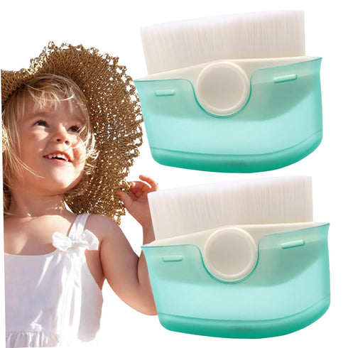 Blablablalu 2pcs Set Sunscreen Applicator for Kids Sunscreen Lotion Applicator with Protective Cap Fast Brush Liquid