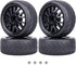 RC On Road Touring Tires and Wheels, Pre-Glued Set of 4 for 1/18 Traxxas Latrax Teton 1/10 4-Tec 2.0 3.0