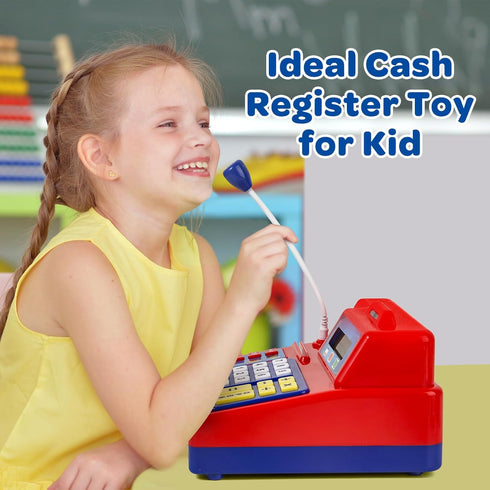3, 4, 5, 6, 7, 8+ 103 Playset 4-8 Bstoyder Calculator Cash Register Toy Gift for Kids Age Year Old, Pcs Grocery Store