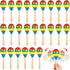 24 PCS Maracas for Adults - 7.9 Inches Multi-Colored Wooden Maracas, Lightweight