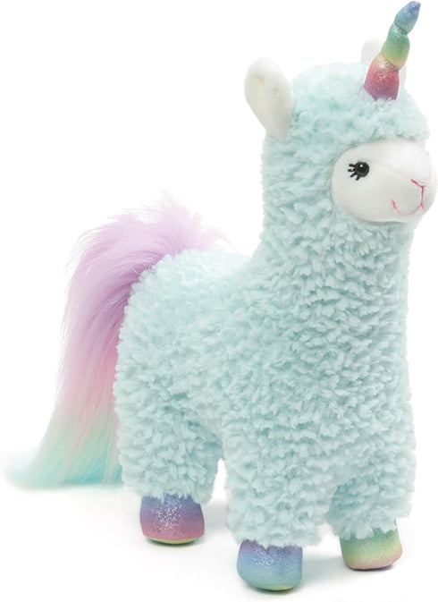 GUND Cotton Candy Llamacorn Plush Toy - Unicorn Stuffed Animal for Ages 1 and Up, Blue/Rainbow, 11”