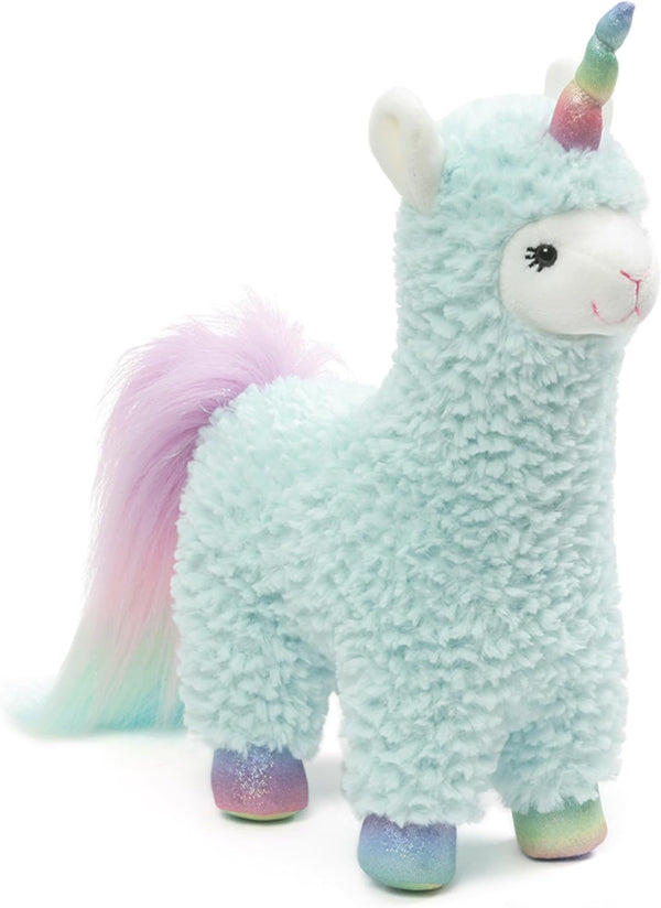 GUND Cotton Candy Llamacorn Plush Toy - Unicorn Stuffed Animal for Ages 1 and Up, Blue/Rainbow, 11”
