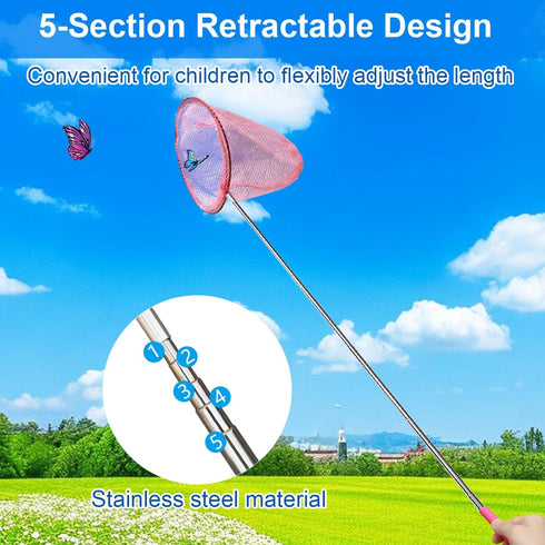 Outdoor Exploration Telescopic Bug-Catching Nets, 2 Pack for Children's Nature Exploration