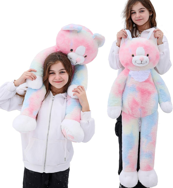 Tezituor 3.2lbs Cat Stuffed Animals, Hugging Large Stuffed Cat Plushies with Long-Legged