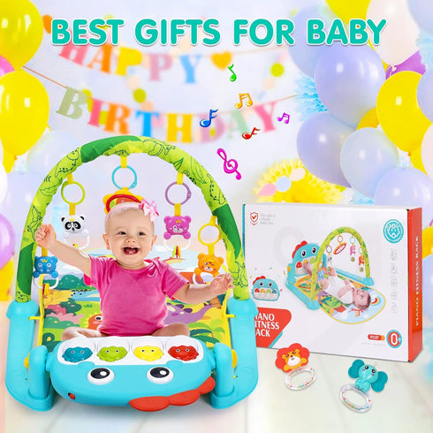UMIKU Tummy 0-3 6 9 12 Baby Gym Play Mats Baby Time Mat Musical Activity Center for Newborn Infant Piano Babies Play