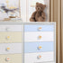 Home Wooden Drawer Knobs, Round Furniture Pull Handle 35mm with Screws for Kids Bedroom (6-Pack)