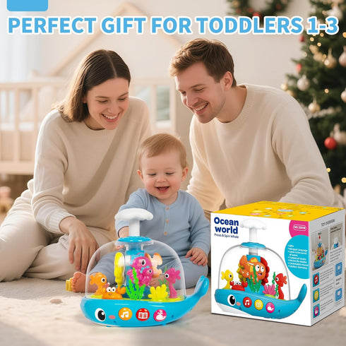 6-12 7 8 9 10 11 Baby Toys Months, Musical Aquarium Infant Toys for Months, Early Learning Educational Toy with Sound