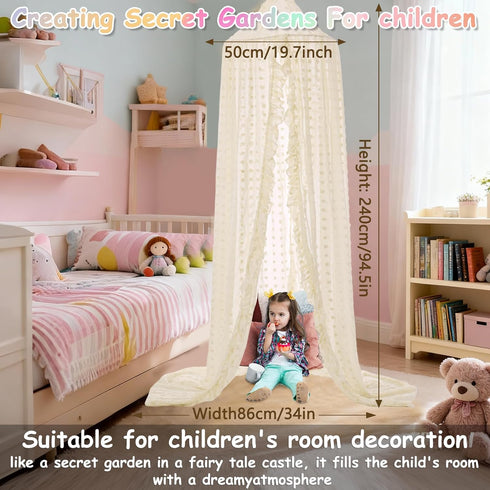 jiangcha Bed Canopy for Girls - Princess Bed Canopy - Crib Canopy for Boys and Girls Bedroom Decor, Suitable for Use